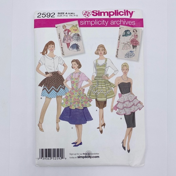 Simplicity 2592 Apron Sewing Pattern Size A S-M-L - Picture 7 of 7